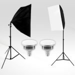   Softbox szett 2x85W E27 5500K LED izzóval, 2x2m állvánnyal