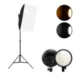   Softbox 1db 48W LED 3200-5600K tápegységgel, NP-F akkumulátor foglalattal 1db 2M állvánnyal