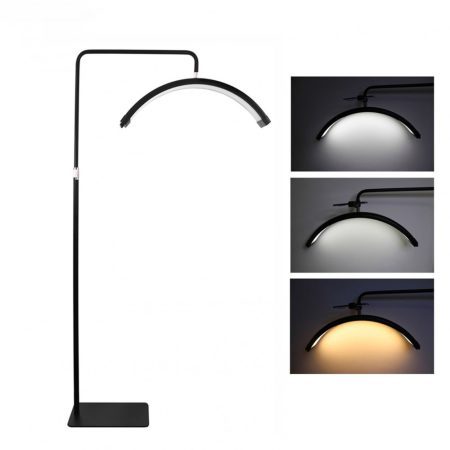 HALF MOON álló LED-es fekete kozmetikai lámpa, sminklámpa, szempillás lámpa állítható színhőmérséklettel