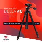 Jackal Bella V1 fényképező állvány, tripod videófejjel