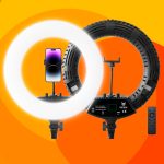   Jackal LR45-95U 45cm fekete LED körfény, körlámpa, ring light távirányítóval, stabil állvánnyal