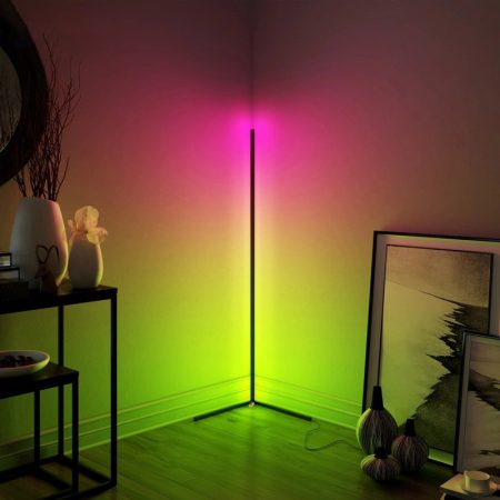 RGB LED saroklámpa, állólámpa, hangulatvilágítás távirányítóval 140cm