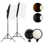   Softbox szett 48W LED 3200-5600K tápegységgel, NP-F akkumulátor foglalattal 2M állvánnyal